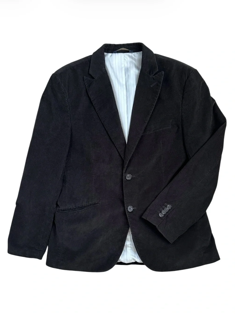 BANANA REPUBLIC Men’s Dark Brown Corduroy Blazer/Sport Coat Pin Stripe Lined 40S